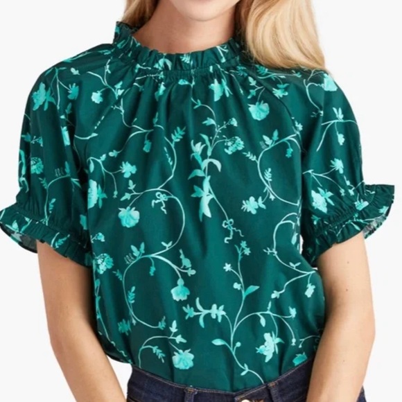 HILL HOUSE HOME Kit Top Green Botanical XS - Picture 2 of 5